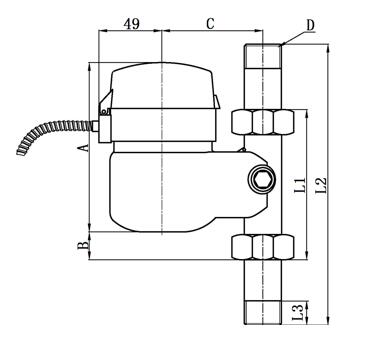 光電直(zhi)讀遠傳水表外形(xíng)尺寸圖