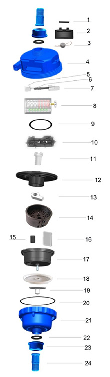 容積式(shi)水表(尼(ni)龍塑殼(ke))結構圖(tú)